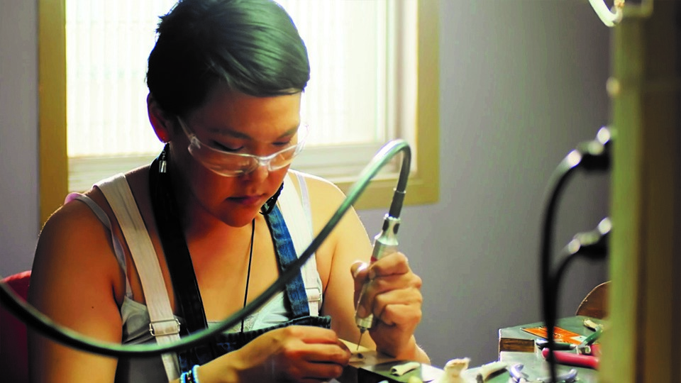 Lady working